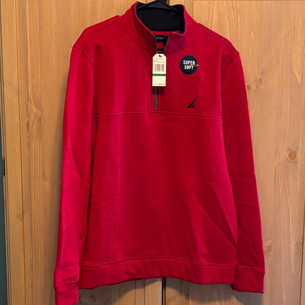 Nautica Vibrant Red Half-Zip Pullover